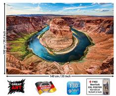 GREAT ART Horseshoe Bend FOTOMURALE - Grand Canyon - Colorado River Page Arizona King Bend Quadro -Decorazione da Parete/tappezzeria da Parete by (140 x 100 cm)