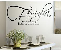 Wall Stickers Adesivo Murale Frase Citazione Famiglia Amore e Vita Adesivi Murali Decorazione interni Frasi Citazione