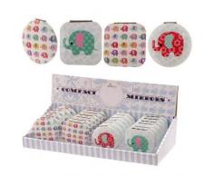 Subito disponibile Specchio specchietto da borsa con Elefanti elefantini colorati