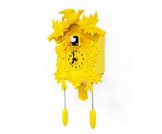 WALPLUS 20.2x37cm Giallo Vintage Orologio A Cucù Con Cuckoo Chiamata Semplice Alla Moda Stile Antico Pendolo Orologio Casa FAI DA TE Accessori Ufficio Design Minimalista Camera Da Letto Decor Elegante