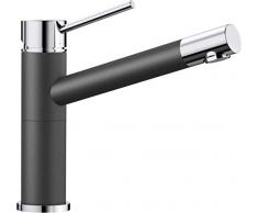 Blanco alta-s Compact Vario rubinetteria da cucina, finitura metallizzata, cromato, alta pressione, Nero, 515323