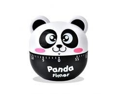 Timer Meccanico da Cucina, Timer per le Uova, Divertente Contaminuti, Timer Manuale, Utilizzato per Timer da 60 Minuti, Promemoria di Cottura e Cottura(Panda Black)