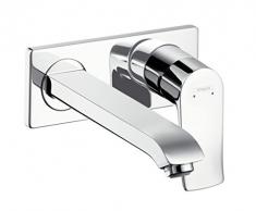 hansgrohe Metris Miscelatore monocomando lavabo ad incasso a parete con bocca erogazione 16.5 cm, cromo, 31085000