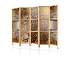 murando Paravento XXL Albero Astratto 225x171 cm 5 parti Stampa unilaterale su tela in TNT Parete Divisoria Interno Separatore Stanza Pieghevole Decorazioni Legno Giappone b-C-0388-z-c