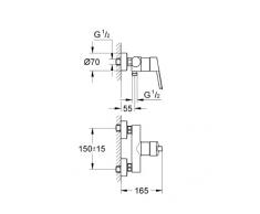 Grohe 32270000 Miscelatore Monocomando Esterno per Doccia, Cromo