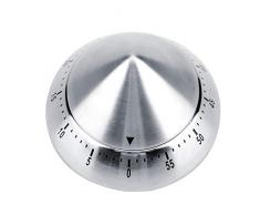 Timer da Cucina Meccanico Acciaio Timer di cottura Inox alla moda 60 Minuti di Conto alla Rovescia per Cucinare Strumenti per la Sveglia(Argento)