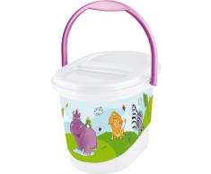 OKT Kids 1180110001200 - Cestino per pannolini, motivo ippopotamo, colore: Bianco