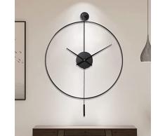 ZJWAI Orologio da Parete Decorativo con Pendolo Moderno Non-ticchettio Orologi da Parete in Metallo Silenzioso per Soggiorno, Camera da Letto, Studio, Ufficio, 29 19,7