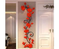 MORESAVE Wall Sticker Rosa Fiore acrilico 3D si dirige in camera TV Indietro decorazione della parete fai da te