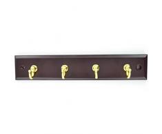 Bulk Hardware BH03317 Set 4 Ganci Appendi-Chiavi con Finitura Anodizzata Ottone, Bianco