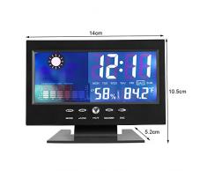 Orologio Digitale, indicatore Digitale di umidità della Temperatura, Calendario Meteo Comfort, Adatto per Bagno, Doccia, Calendario previsioni Meteo, Cucina - Touch Screen