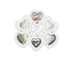 Cornici Porta Foto da Parete Multiplo per 6 Foto Love, Cornice Portafoto a Cuore, Cornice multifoto 33x32 cm