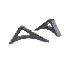 LouMaxx Blockystar Fermaporta da Interno ed Esterno - Set da 2 in Nero – Paracolpi Multifunzione – Fermafinestra in Gomma – Fermafinestra Antivento - Fermaporta in Plastica