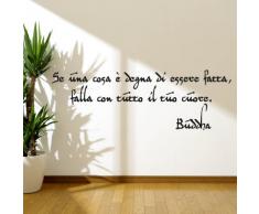 Adesiviamo Buddha Se Una Cosa E Degna M Adesivo Murale, PVC, Nero, 120 x 37 cm