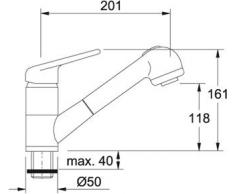 Franke 1150030729 - Miscelatore Monocomando 740 Per Lavello Cucina, Colore: Stone Grey