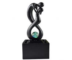 ZenLight SCFR19-C8 - Fontana interna in poliresina, 14 x 14 x 31 cm, colore: Nero