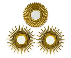 BONNYCO Specchio da Parete 3 Pezzi Specchio Dorato per Decorazioni Casa, Camera da Letto e Soggiorno | Specchio Rotondo da Parete Decorativo e da Appendere | Idee Regalo Originali Donna e Mamma