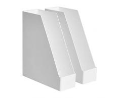 Amazon Basics Plastic Organizer - Portariviste, bianco - confezione da 2