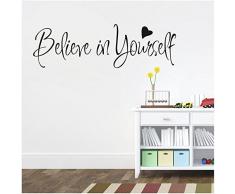 Adesivi Murali Frasi Scrittebelieve in yourself Adesivi da Parete Amovibile Decorazione per Muri 57 * 20cm