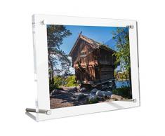 Cornici Foto 13x18 cm, Cornice Acrilica Foto, Portafoto da Tavolo,Cornici per Foto Stand in Scrivania o Tavola, Chiaro