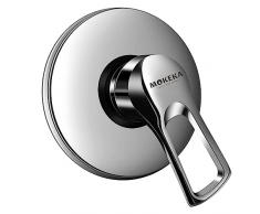 Rubinetto per Doccia a Parete per Bagno, MOKEKA Miscelatore Monocomando Muro per Bagno, Regolabile in Temperatura Fredda e Calda cromato (BS-001)