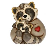 THUN - Soprammobile Coppia di Procioni Cucciolo e Mamma - Accessori per la Casa da Collezionare - Linea Funny Days - Formato Maxi - Ceramica - 25,7 x 22,3 x 30 h cm