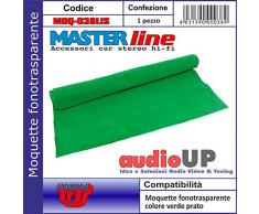 Moquette acustica fonotrasparente liscia colore verde prato. Dimensioni cm70x140