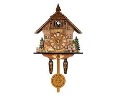 Compasty Orologio un Cucù Orologio da Parete per Soggiorno Orologio da Parete nel Stile Retrò con Sveglia un Cucù Decorazioni per Bambini Allarme per La Casa
