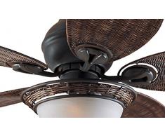 Hunter Fan Caribbean Breeze Ventilatore da soffitto con Luce 240 W, Bronzo Invecchiato, 137 cm