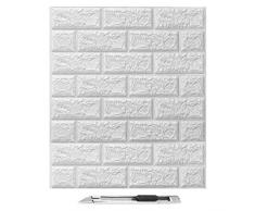 Art3d 20 pezzi di carta da parati 3D con mattoni in finta schiuma, per pareti in mattoni, impermeabile, per camera da letto, soggiorno e lavanderia (2,68 mq)