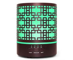 Humidific Diffusore di Oli Essenziali Ultrasuoni Umidificatore - 300ml Metallo Diffusore di Aromi Elettrico Ambiente Diffusore con 7 colori LED per Casa Ufficio Camera da Letto