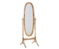 Tidyard Specchio da Terra in Pelle Sintetica Argento Lucido Vetro MDF 30 x 150 cm