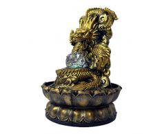 QWERTOUR Articoli da Regalo in Resina Lucky Dragon Feng Shui Waterscape Rockery Indoor Fontana Cascata Ornamenti Home Office Desktop Decor Mestieri