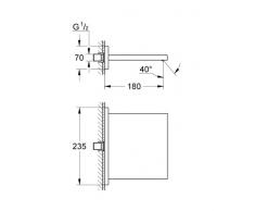 Grohe 13317000 Bocca Vasca Soffione Doccia a Cascata Allure, Cromo
