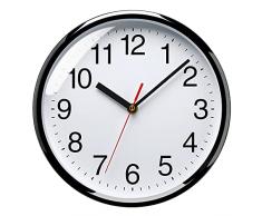 Plumeet 25.4cm Orologio da Muro Silenzioso con Numero Grandi E Graziosi e Movimento Digitale Senza Ticchettio, Orologi da Parete Design Moderno Ottimo per la Camera da Letto e la Cucina (nero)