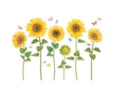 DECOWALL SG2-1905 Girasole Acquerello Adesivi da Parete Decorazioni Stickers Murali Soggiorno Asilo Nido Camera Letto per Bambini decalcomanie