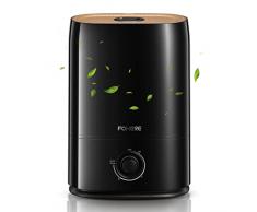FOHERE Umidificatore per camera da letto, umidificatore ad ultrasuoni Cool Mist per piante e bambini, dura 40 ore, vassoio per oli essenziali, ultra silenzioso e spegnimento automatico, nero.