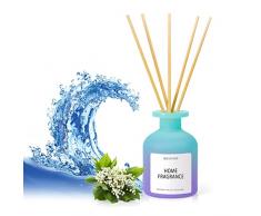 SCENTORINI Diffusore Profumo Ambiente con Bastoncini, 100ml con 6 Bastoncini di Diffusore, Profumato di Oceano, Diffusore a Bastoncini per Stanza, Bagno, Ufficio, Armadio, Oli Profumati Naturali