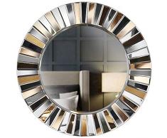 Carme Knightsbridge - Specchio rotondo da parete, effetto vetro 3D, per camera da letto, soggiorno, corridoio, colore: oro rosa