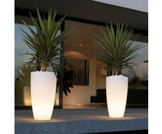 Vaso Agave Tondo Con Luce Bianca H90 Ø 40Cm