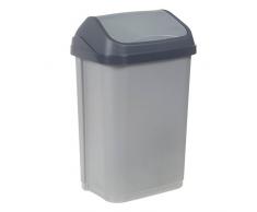 keeeper Pattumiera con Coperchio Basculante, 25 L, Swantje, Argentato