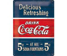 Nostalgic-Art Targa in metalo 30 x 40 cm - Coca-Cola - Delicious Refreshing Blue