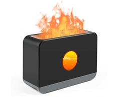 Diffusore daria a fiamma, umidificatore, portatile, 3 modalità, silenzioso, diffusore di aromi per casa, ufficio o yoga, con protezione anti-spegnimento automatico senza acqua, colore: nero