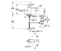 Grohe 23325000 Miscelatore Monocomando Lavabo, Bocca Media, Cromo