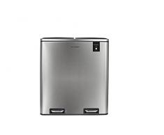 Les Collectors - Pattumiera per raccolta differenziata a pedale in acciaio inox spazzolato