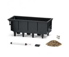 Vaso Fioriera in Resina per Piante Lechuza Balconera 50 Cottage Set Completo - BIANCO