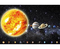 Sistema solare con pianeti FOTOMURALE - galassia universo cosmo tappezzeria da parete- stelle cielo Luna Terra - Poster XXL decorazione da parete by GREAT ART (210 x 140 cm