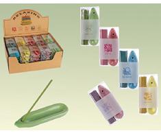 Idea bomboniera regalo set 30 bastoncini incenso più portaincenso in simpatici colori assortiti; set di 6 confezioni
