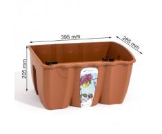 Fioriera per Ringhiera Balconiera, lunghezza 395 mm, colore: terracotta