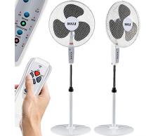 Ventilatore a Colonna Piantana Potenza 50 W, Silenzioso, Diametro Pale 40cm, Base Tonda, 3 Velocità Selezionabili Altezza regolabile Oscillazione Orizzontale e Telecomando per Controllo a Distanza